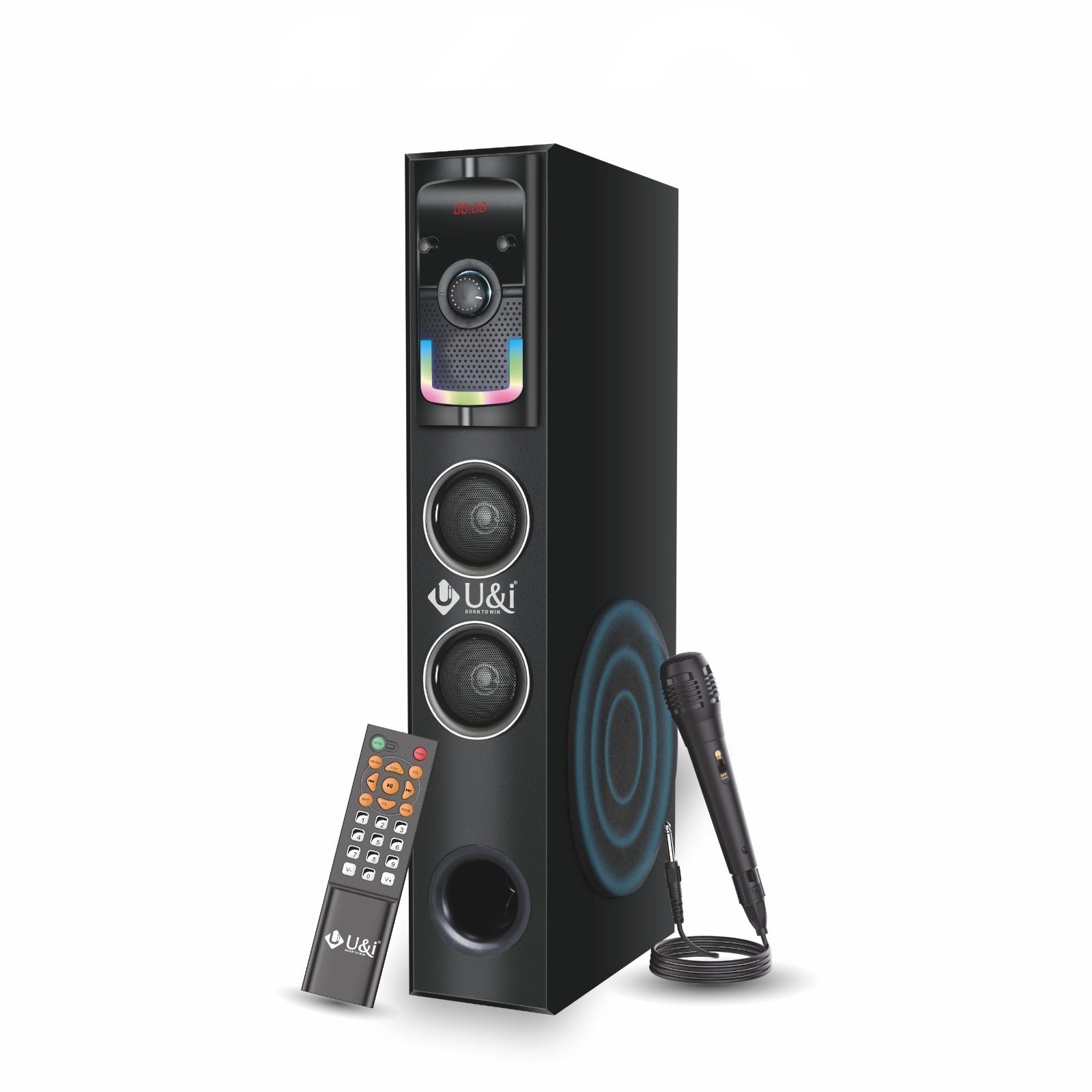 U&i Entry 47 Series 160W Output Multimedia Tower Speaker with RGB