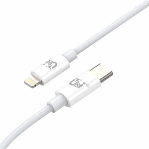 U&i Lightning Cable 5 A 1 m 5 Star Series Type C to Lightning with 18W Data Cable UiDC-4896 (Compatible with All iPhone Models, White, One Cable) - U&i World