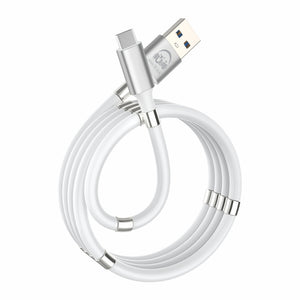 U&i USB Type C Cable 5 A 1 m Magnet Series 5A Fast Charging Magnetic Type C Data Cable (Compatible with All Type C Device, White, One Cable) - U&i World